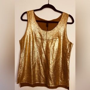 NWT BCBG Metallic Gold Tank L